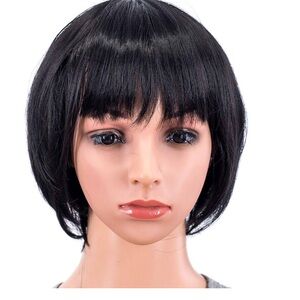 Costume 10 Inch Bob Wig with Bangs Synthetic Colorful Party Flapper Wig
